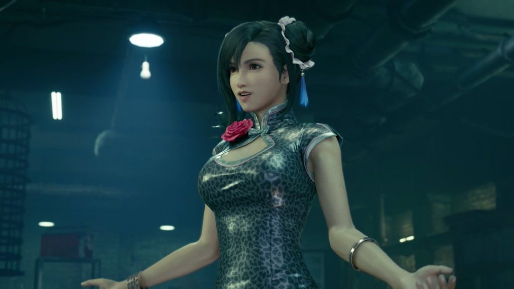 This is how the in-game model looks like when you install the Final Fantasy 7 Remake Tifa China Dress Mod