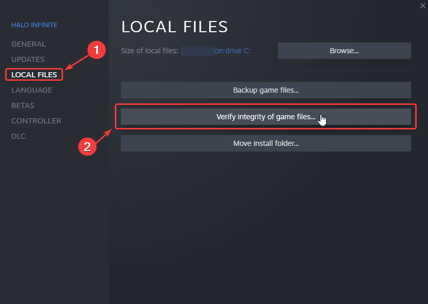 Verifying game files can potentially fix the Halo Infinite crash at launch issue