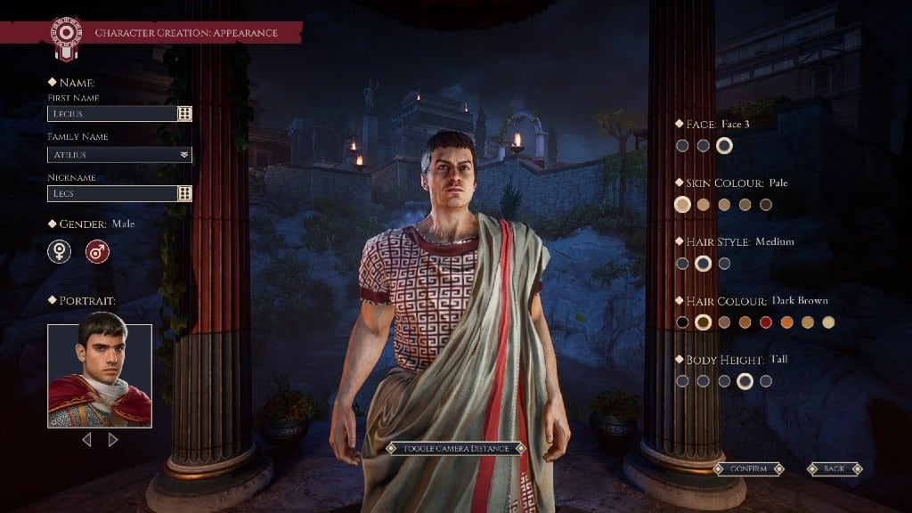 Expeditions: Rome Character Creation