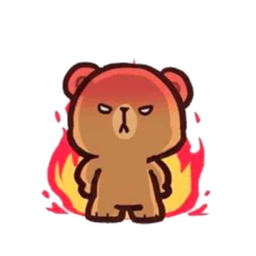 Angry Mocha Bear sticker matching PFP