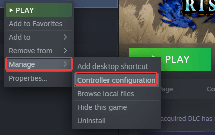 You can adjust various controller settings for specific games in Steam