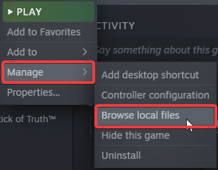 You can browse local files of any Steam application by clicking Manage>Browse local files