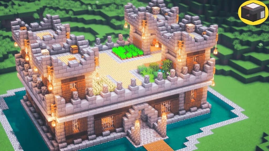 Minecraft Wooden Castle Build Idea