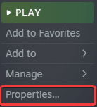 You can access various properties of games in Steam through properties of each game