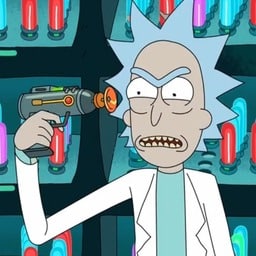 Rick pointing a gun at his head while screaming