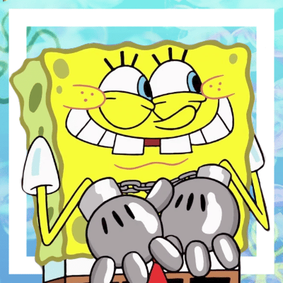 Spongebob giggling with Patrick matching PFP
