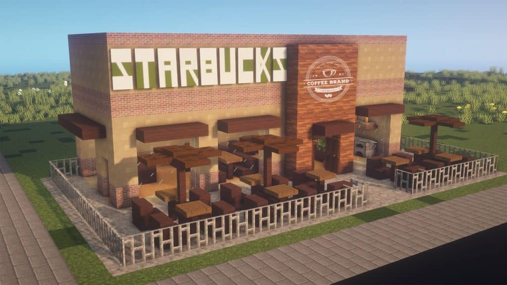 Кафе Starbucks Майнкрафт построить