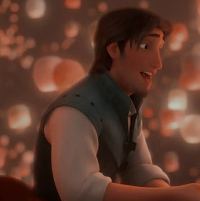 Flynn Rider sharing a moment with Rapunzel matching PFP