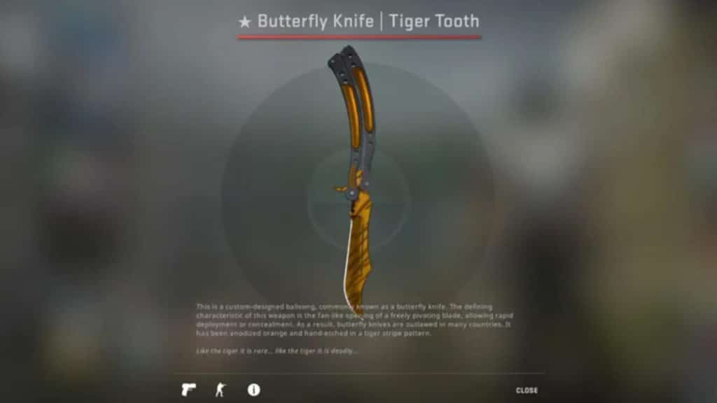 Tiger Tooth Butterfly Knife