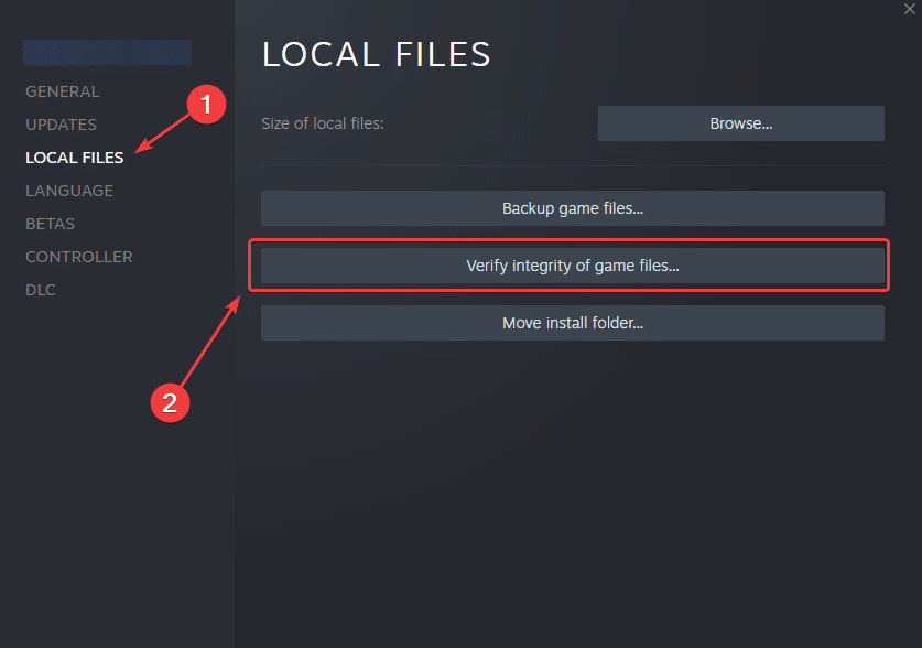 Verifying Game files in Steam fixes the Expeditions Rome Unreal Engine Crash