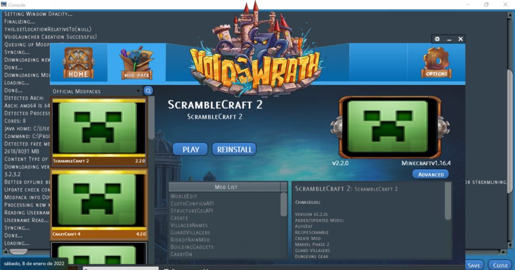 VoidLaunhcer Modpack Organizer Лучший Minecraft 1.18 Launcher Дополнительно