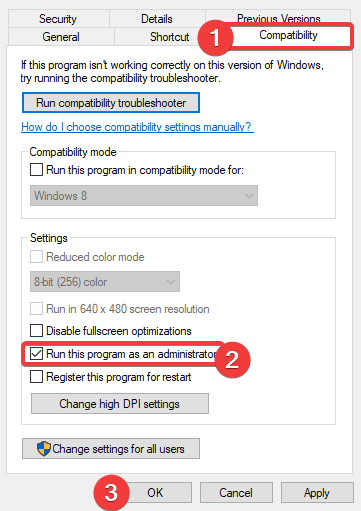 You can access various OS compatability settings through the executable properties