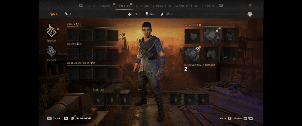 Dying Light 2 screenshot showcasing a a menu without the flawless widescreen tool