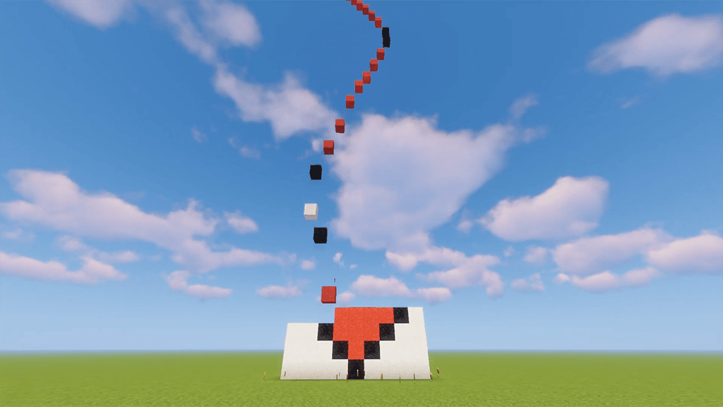 Falling Heart Pixel Art Simple Minecraft Trick Contraption 1.18
