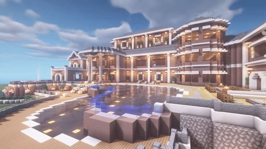 Giant Suburban Mansion for Minecraft 1.17 1.18 Video Tutorial Modern