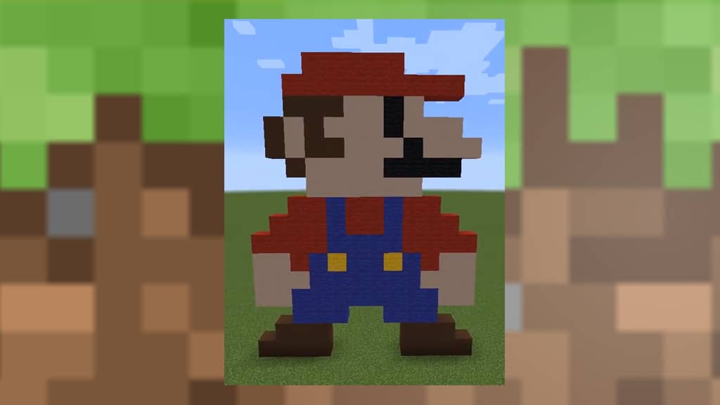 Classic Mario 8bit Design for Minecraft 1.18 Terracota Wool Tutorial