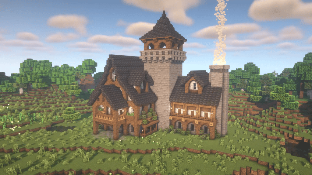Medieval Mansion Old Home Minecraft Survival Base Idea