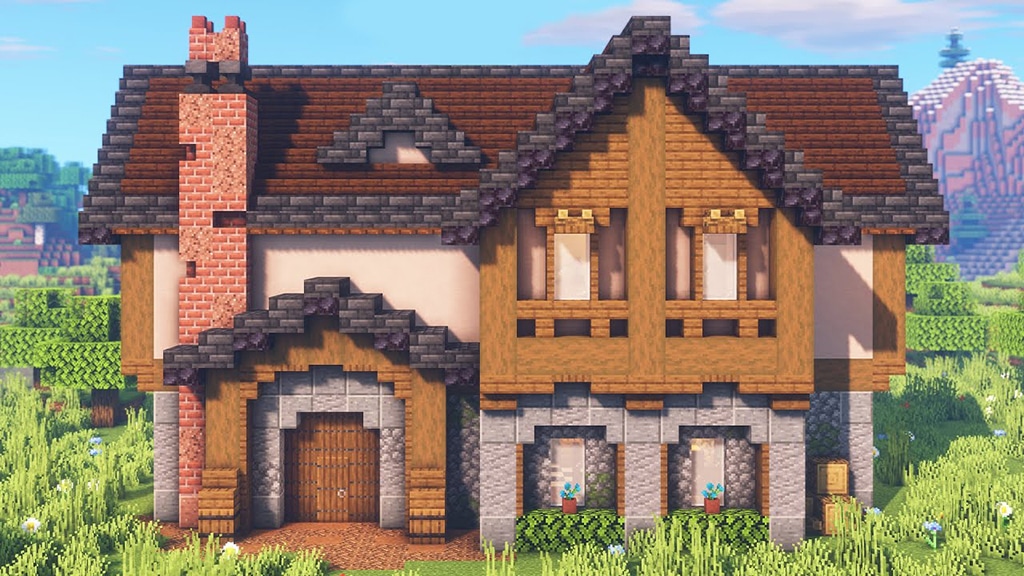Rustic Mansion Simple Build Minecraft Tutorial YouTube