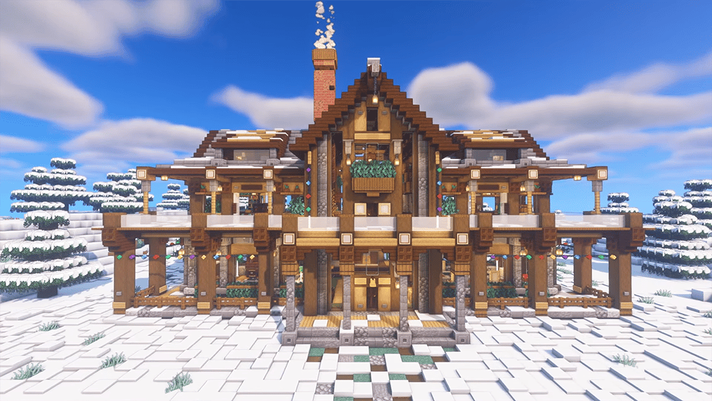 Winter Wonderland Mansion for Minecraft Survival Singleplayer 