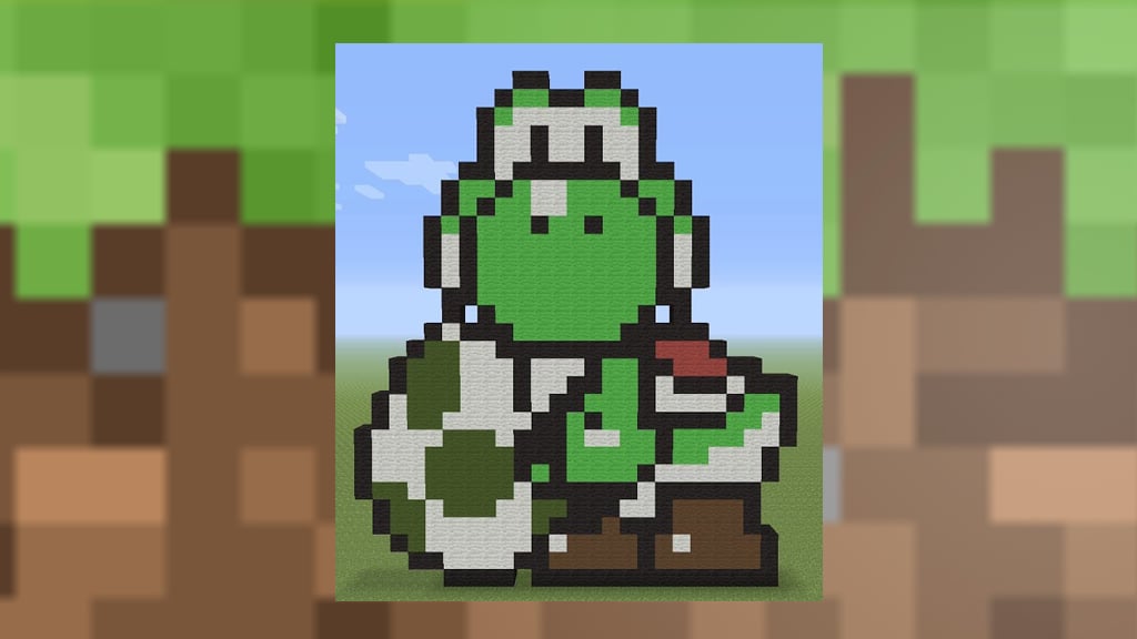 Yoshi Mario Cute Design Pixel Art Style for Minecraft 1.18