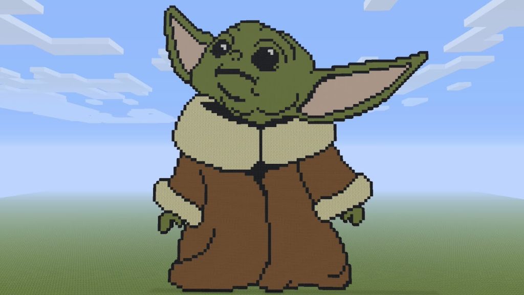 Mandalorian Baby Yoda Design Cute Simple Pixel Art 1.18 How to Build