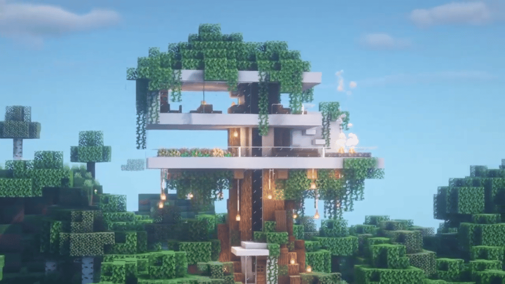 Minecraft Müasir Treehouse