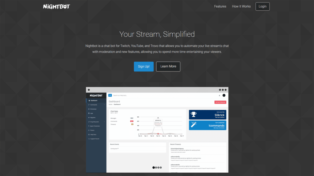 Nightbot website homepage