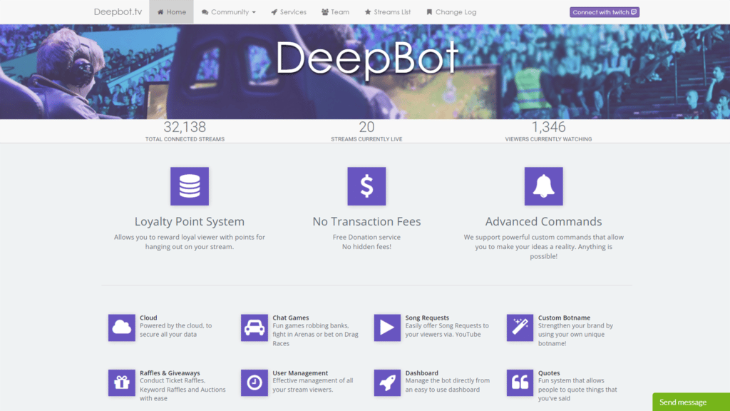 Deepbot Website Homepage