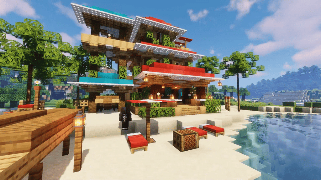 Beach Cabin Survival Base for Minecraft 1.18.2
