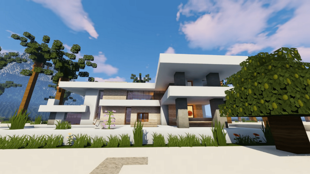 Minecraft Modern Beach House Video Tutorial 1.18 Build