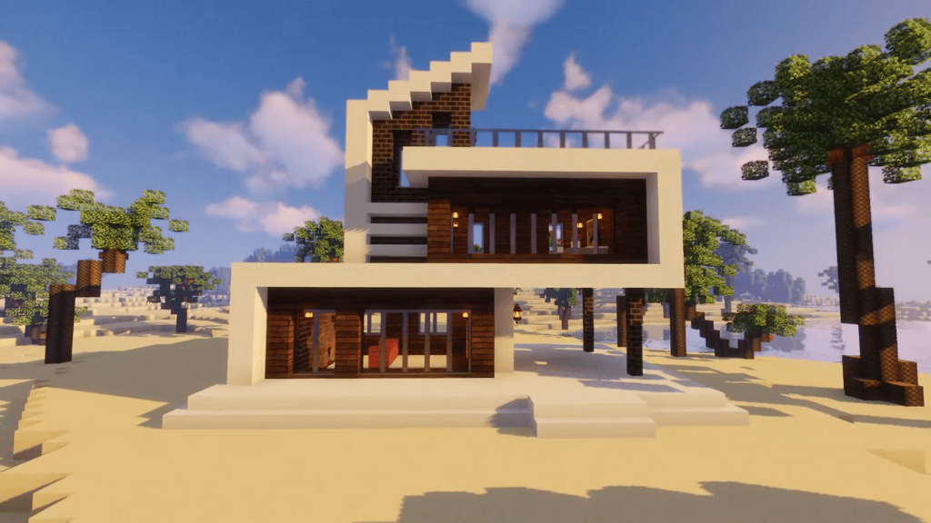 Modern Survival Minecraft Base Design 1.18.1 How to Build Beach Biome
