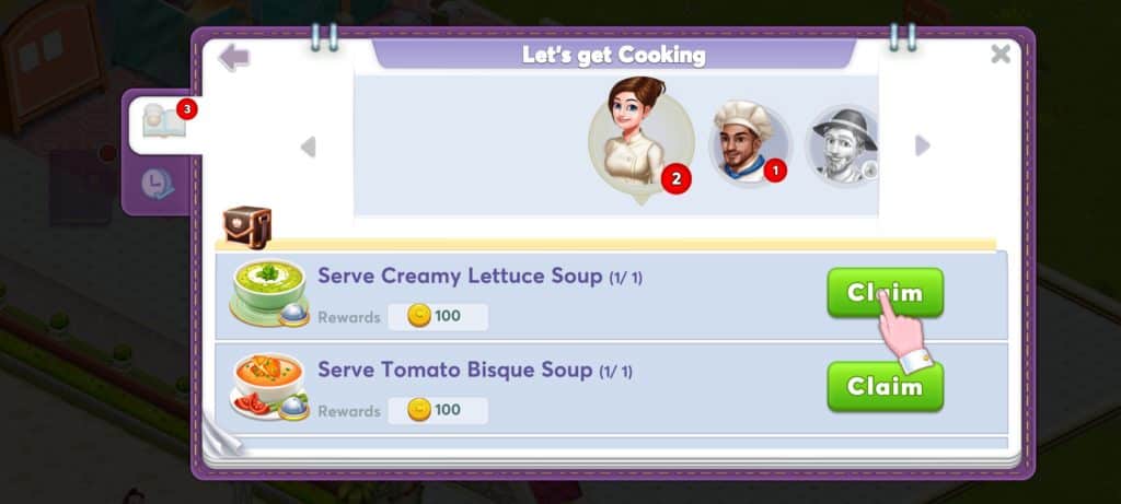 You can do different quests in Star Chef 2 to earn bonuses, and items