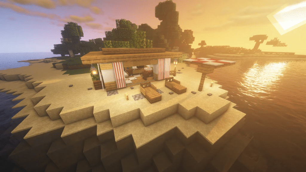 Seashore Simple Minecraft House Beach Base Tutorial
