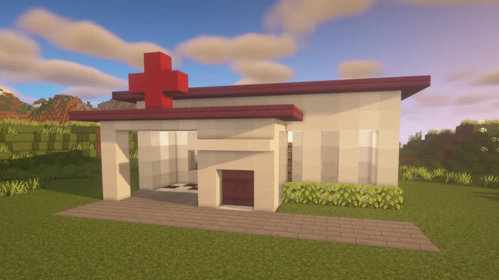 Simple Hospital Build สำหรับโครงการ Minecraft 1.18 City