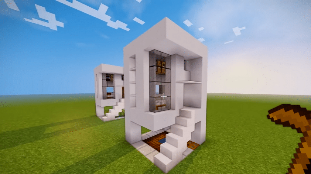 Проста малка модерна къща Minecraft City Planning 1.18