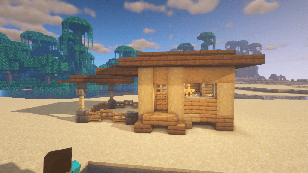 Tiny Beach Hut Tutorial for Minecraft 1.18.2 Design