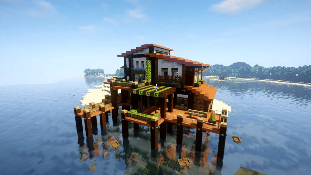Tropical Island Beach House Water Minecraft Design 1.18