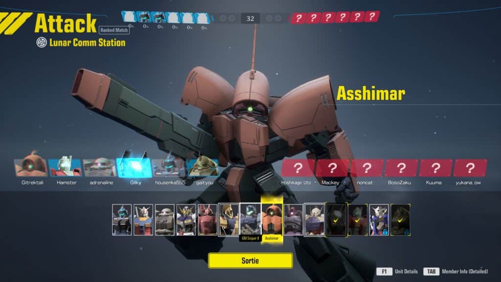 One of the many units in Gundam Evolution