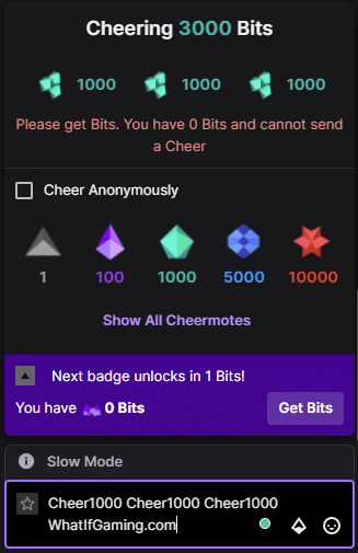 Donating on Twitch using Bits