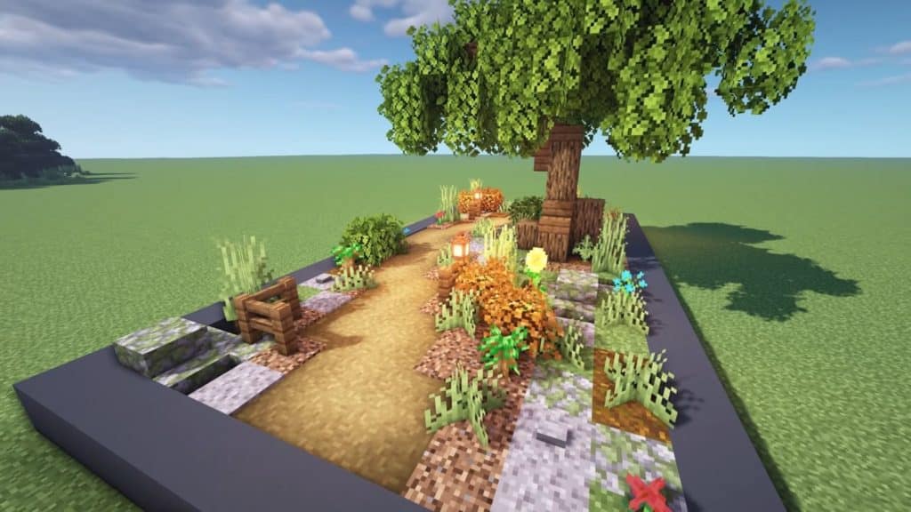 Minecraft Path Ideas - Organic Dirt Pathway