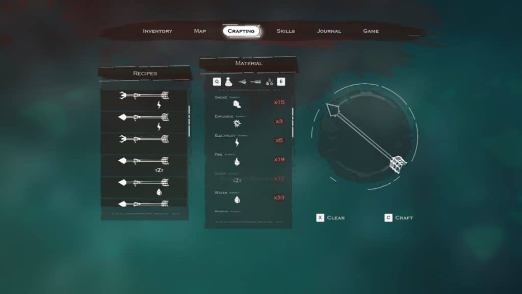 Winter Ember Review - Arrow crafting system
