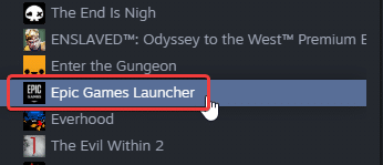 This is how Epic Games Launcher shows up in the library