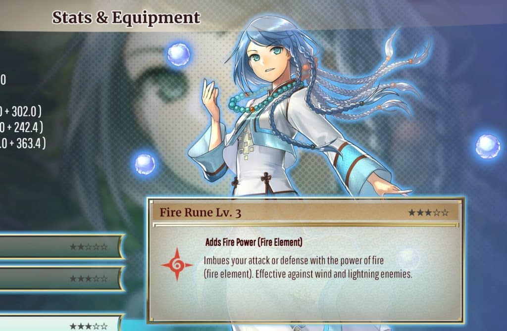 Eiyuden Chronicle: Rising - Isha equipped with a Fire Rune