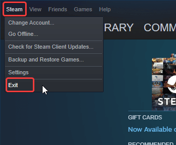 To completely close Steam, you need to exit out