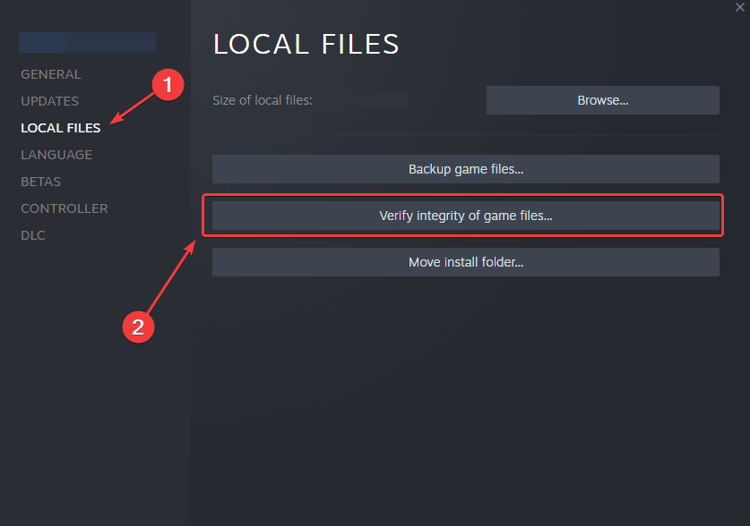 Verifying local files can potentially fix the issue