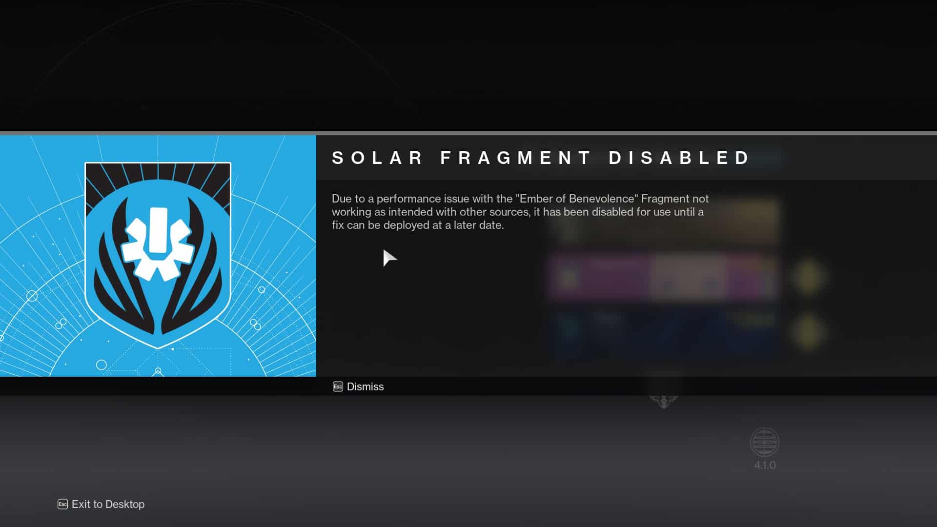 Ember of Benevolence Destiny 2 removal screenshot