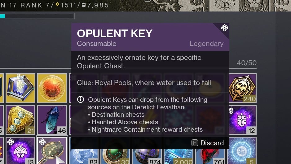 Destiny 2 Opulent Key
