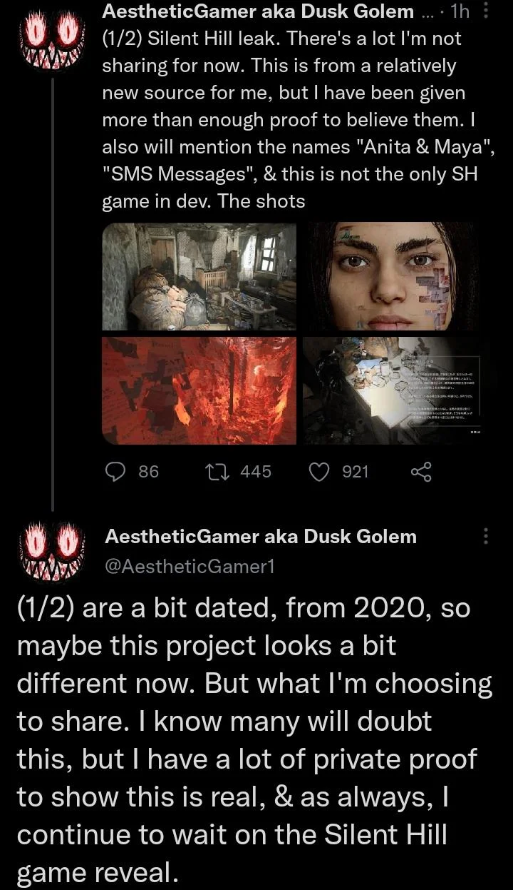 Rebs Gaming on X: The Silent Hill 2 leaks seem to be true. Here are clear  versions of the blurry leaked images I shared. Another Silent Hill leak  incoming shortly  /