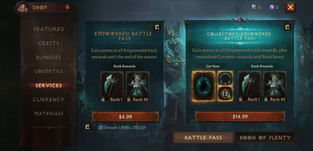 Diablo Immortal Empowered Battle Pass