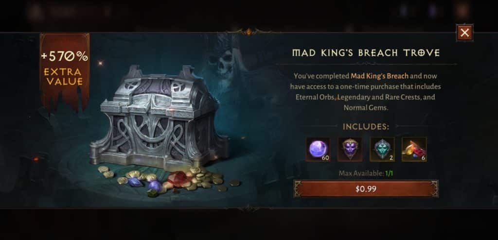 Diablo Immortal Microtransaction Offer